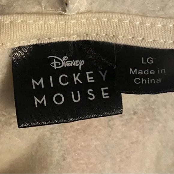 Disney Mickey Mouse Cropped Hoodie Sweater White L - Picture 3 of 4